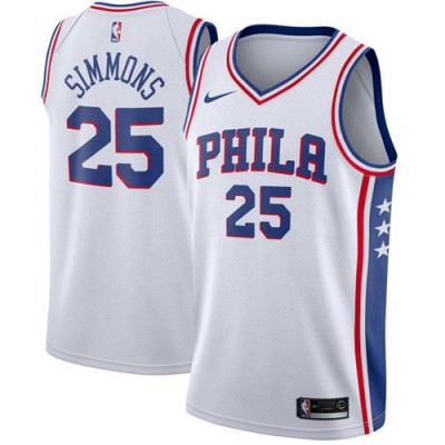 Nike Philadelphia 76ers #25 Ben Simmons White Youth NBA Swingman Association Edition Jersey